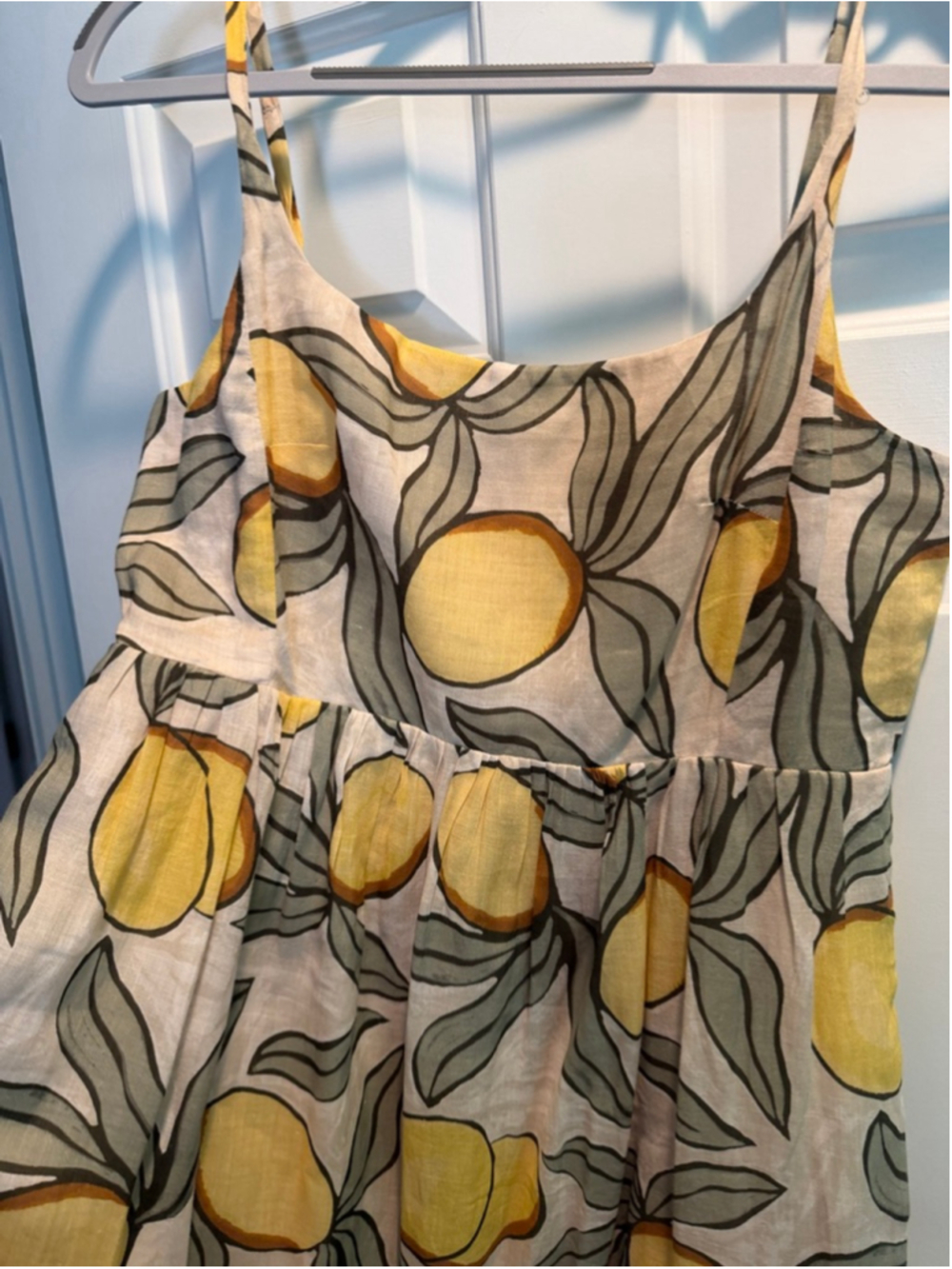 Women's Rebecca Taylor Lemon Tree Long Puff Waist Maxi Dress 4 Beige Yellow - Picture 8 of 14